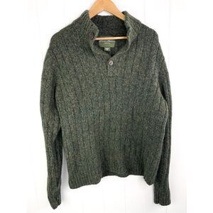 Eddie Bauer Men's Pullover Lambswool Blend Sweater XL Olive Green